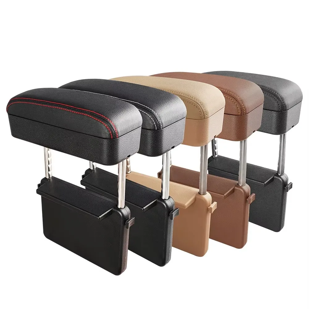 صندوق مسند ذراع السيارة من الجلد العالمي منظم فجوة المقعد الأمامي مع حامل أكواب للتخزين ملحقات السيارة الداخلية