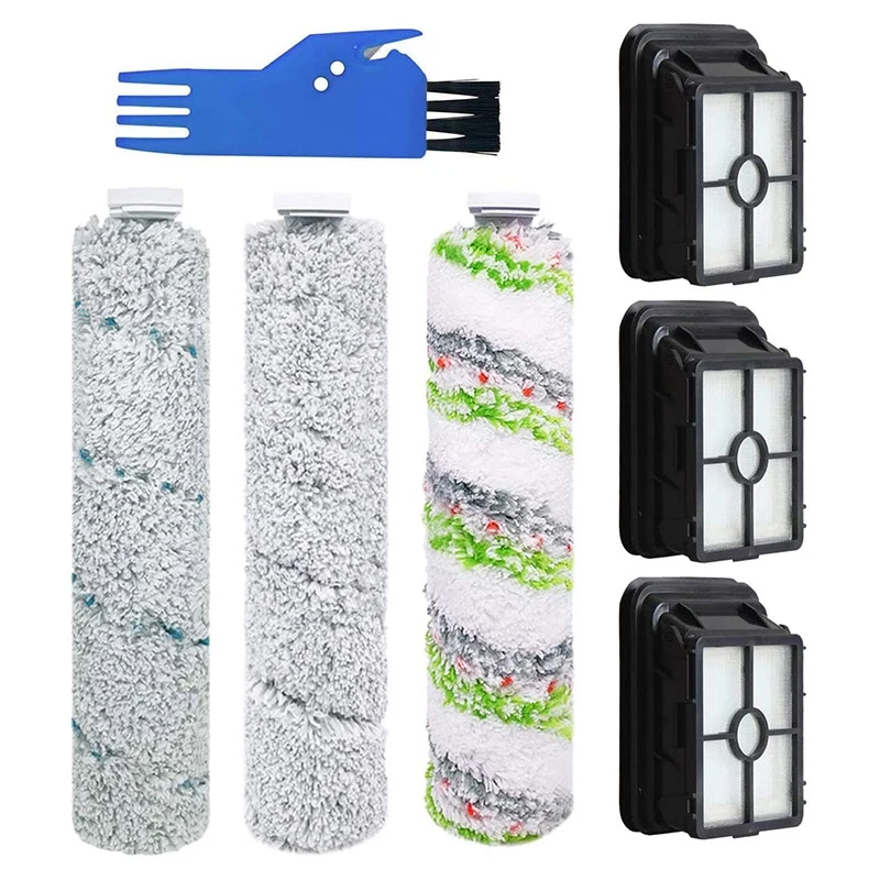 Brush Rolls Filters Set For Bissell Crosswave Cordless Max 2554A,2590,2593, And 2596 All In One Wet-Dry Vacuum Cleaner