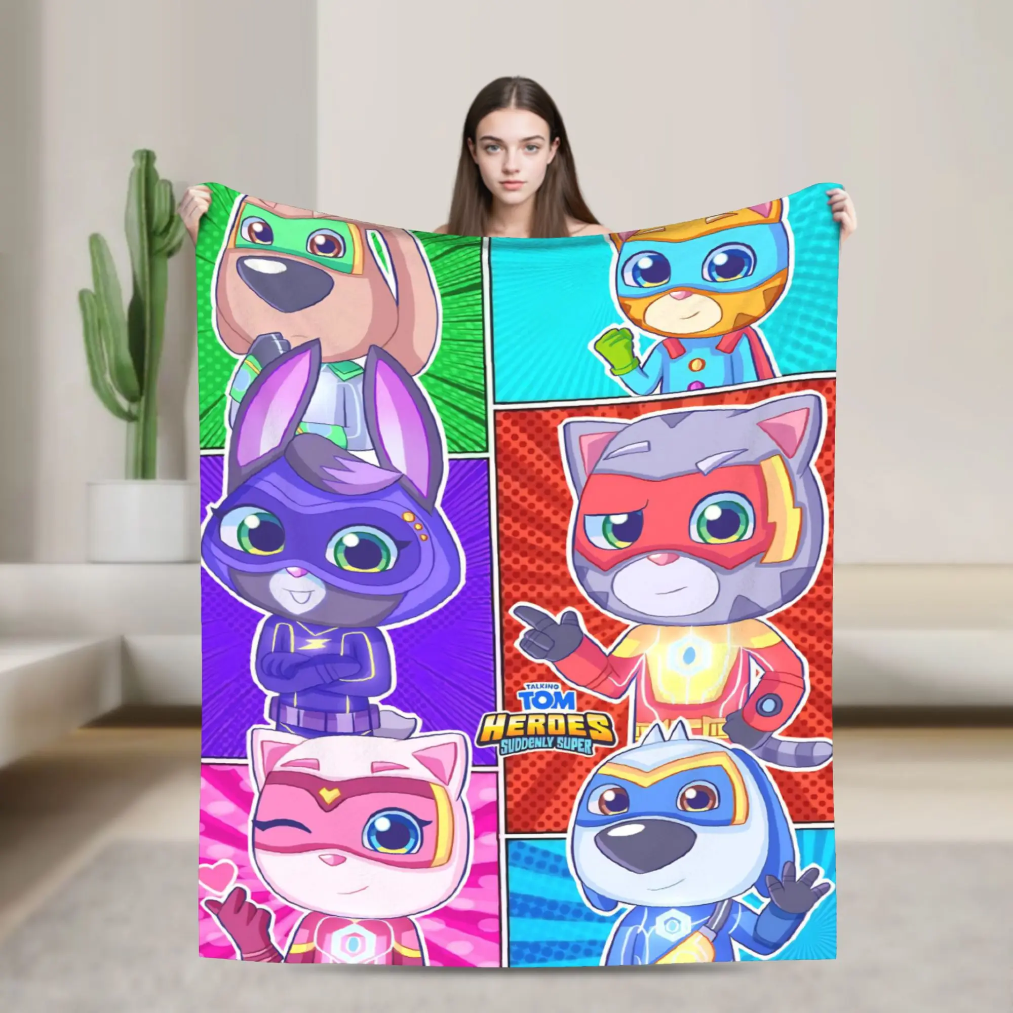 Super Soft T-Talking T-Tom And F-Friends Throw Blanket Premium Fleece Flannel Lightweight Bed Blanket Fuzzy Plush Blankets
