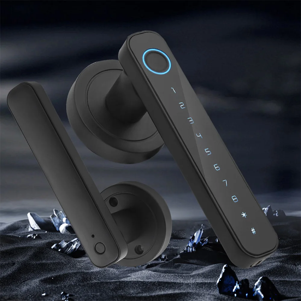

Smart Fingerprint Door Lock Keyless Entry Biometric Door Lock with Handle Set Support Key & Password Unlock and Intelligent