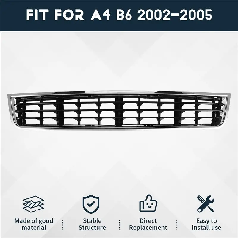 AF93-Grille Cromata Griglia Del Radiatore Paraurti Anteriore Centro Per A4 B6 Limousine 02-05