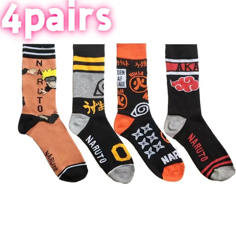 4pairsbandai الهيب هوب الشارع نمط أنيمي الجوارب الرجال النساء الجدة مضحك عادية طاقم الجوارب CuteYoga الجوارب الدراجات الجوارب