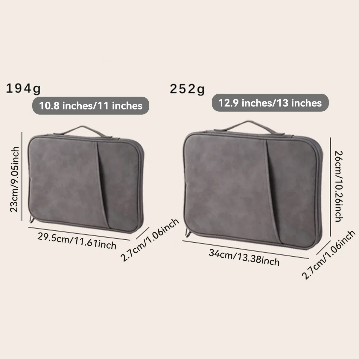 Brand New for IPad Pro 12.9/11/13 & Air 11/13 Protective Sleeve Bag | M2 Multi-Generation Shockproof Case with Pouch Organizer