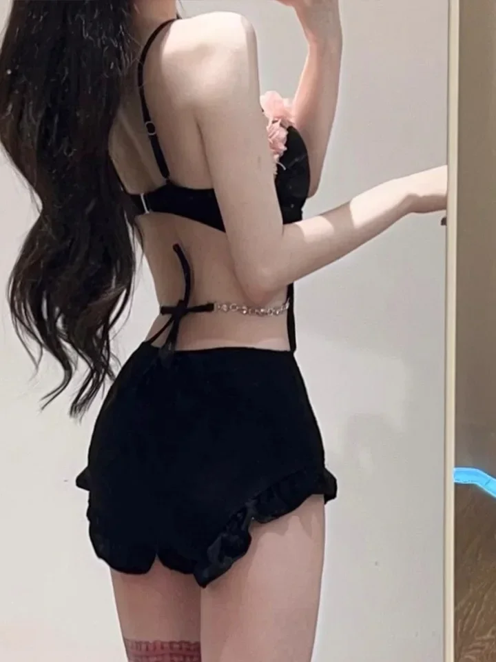 Vzvn Sexy Flower Spliced Backless Slim One Piece Swimsuit Women Beach Vacation Bikinis 2026 New All Season One Piece Swimsuit