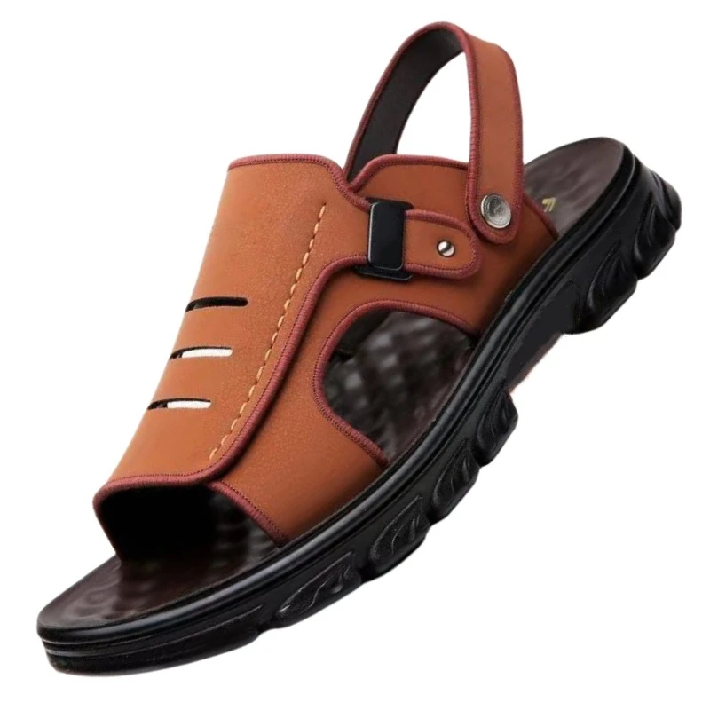 

Мужские сандалии, летние мужские уличные тапочки, прочные нескользящие и водонепроницаемые тапочки на толстой подошве.