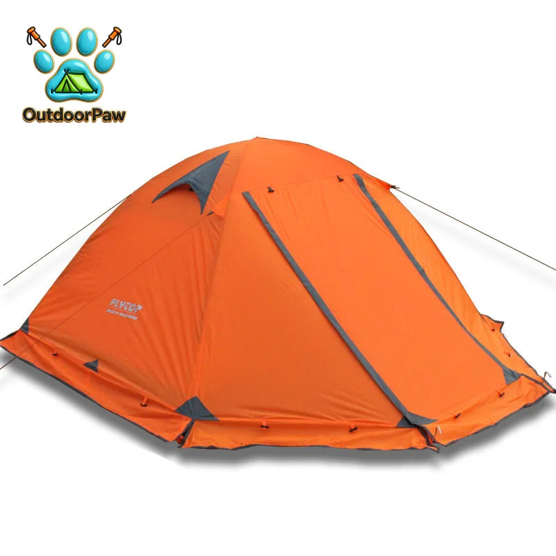 Flytop 2-3Persons 4Seasons Skirt Tent Camping Outdoor Double Layers Aluminum Pole Anti Snow Travel Family Ultralight Tourist