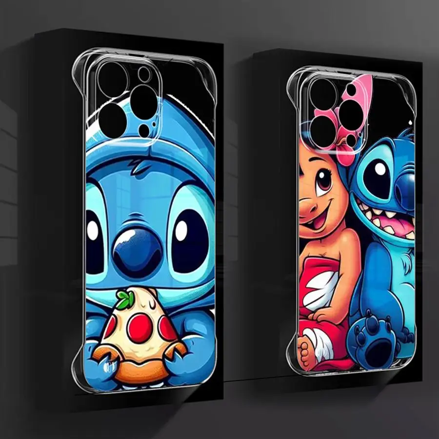 Cartoon Disney Cute Stitch Case For Apple iPhone 16 15 11 13 14 Pro Max 12 Silicone 16Pro 11Pro Clear Hard Phone Cover