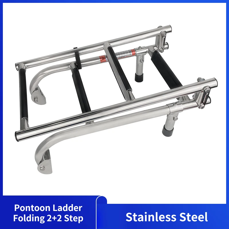 

Alastin Boat Accessories Marine 4 Step Folding Ladder Boat Marine Stainless Steel Pontoon Ladder Polished 2+2 Step