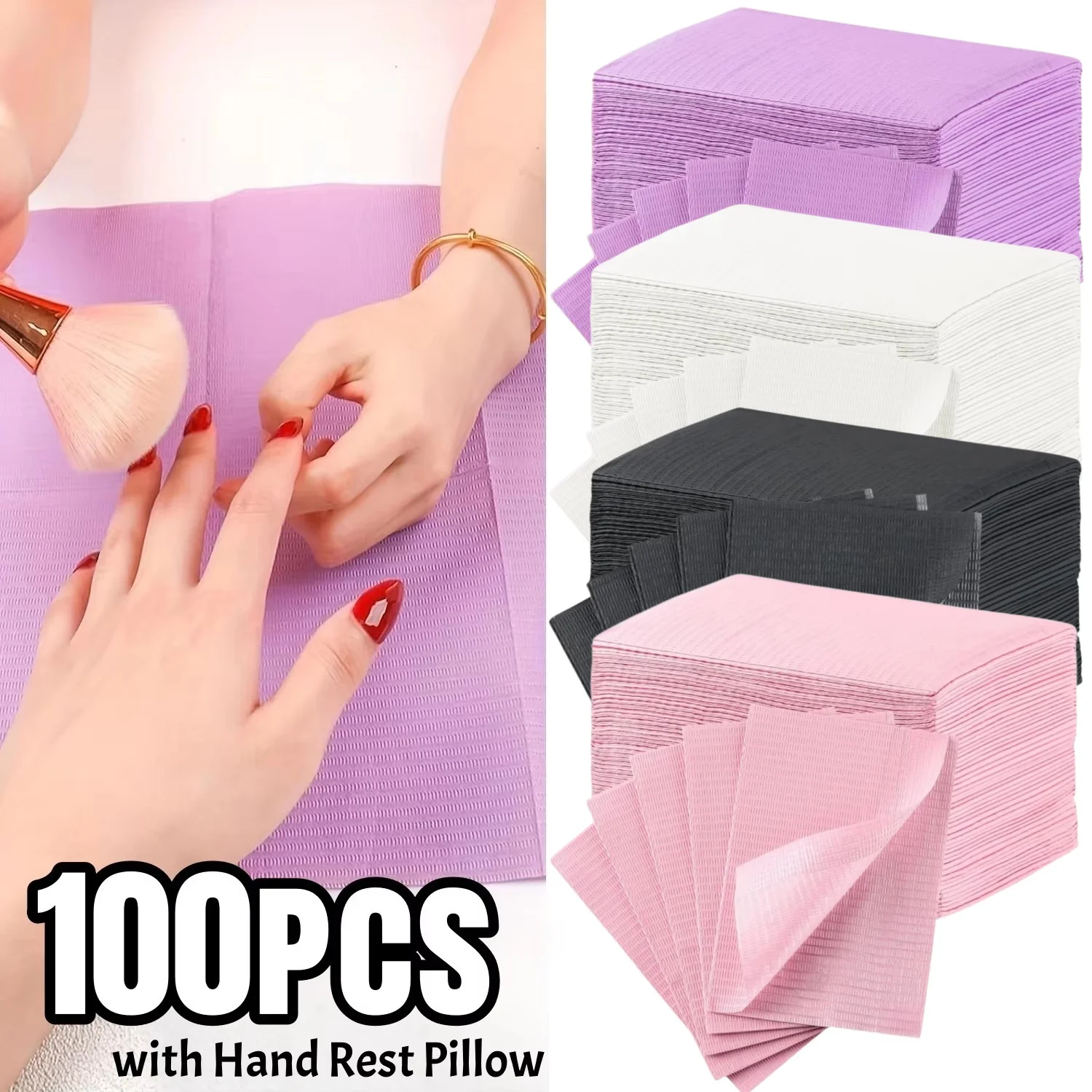 20/100pcs Nail Cleaning Table Mats Disposable Nail Art Mat Waterproof Tablecloth for Manicures Pedicures Paper Sheets Nail Tools