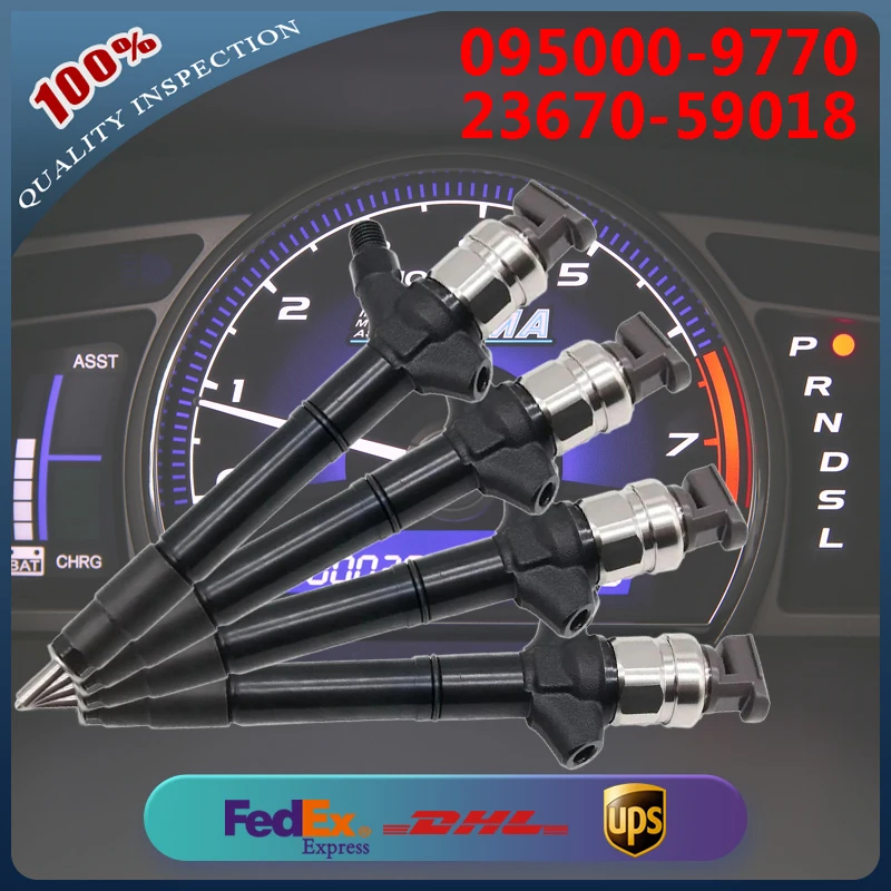 

4PCS 095000-9770 23670-51040 23670-59016 Fuel Injector for Toyota Land Cruiser 1KD-FTV Diesel Engine