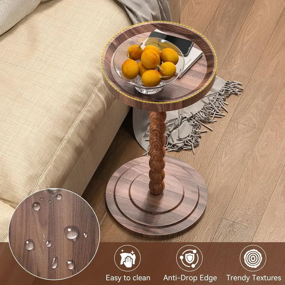 Compact Martini Cocktail Table with Edge for Space-Saving Living & Bedroom Use