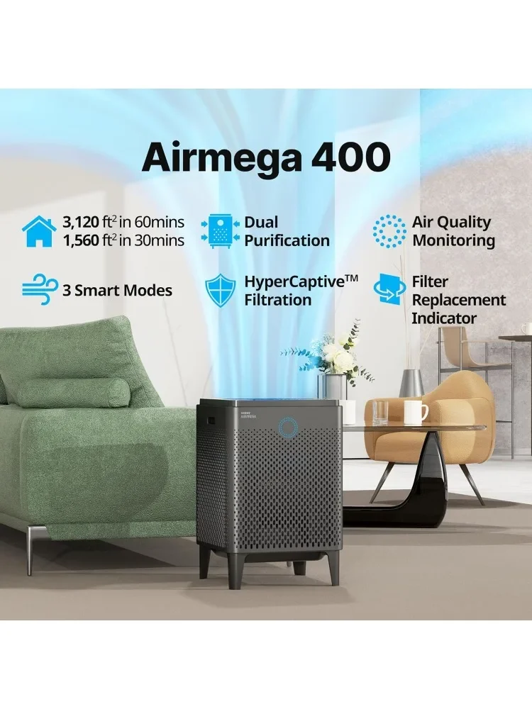 

Good Air Purifiers for Home Large Room Up to 3,120ft², 2 Sets of Washable Pre-Filters and True HEPA Filters for Smoke, Allergies