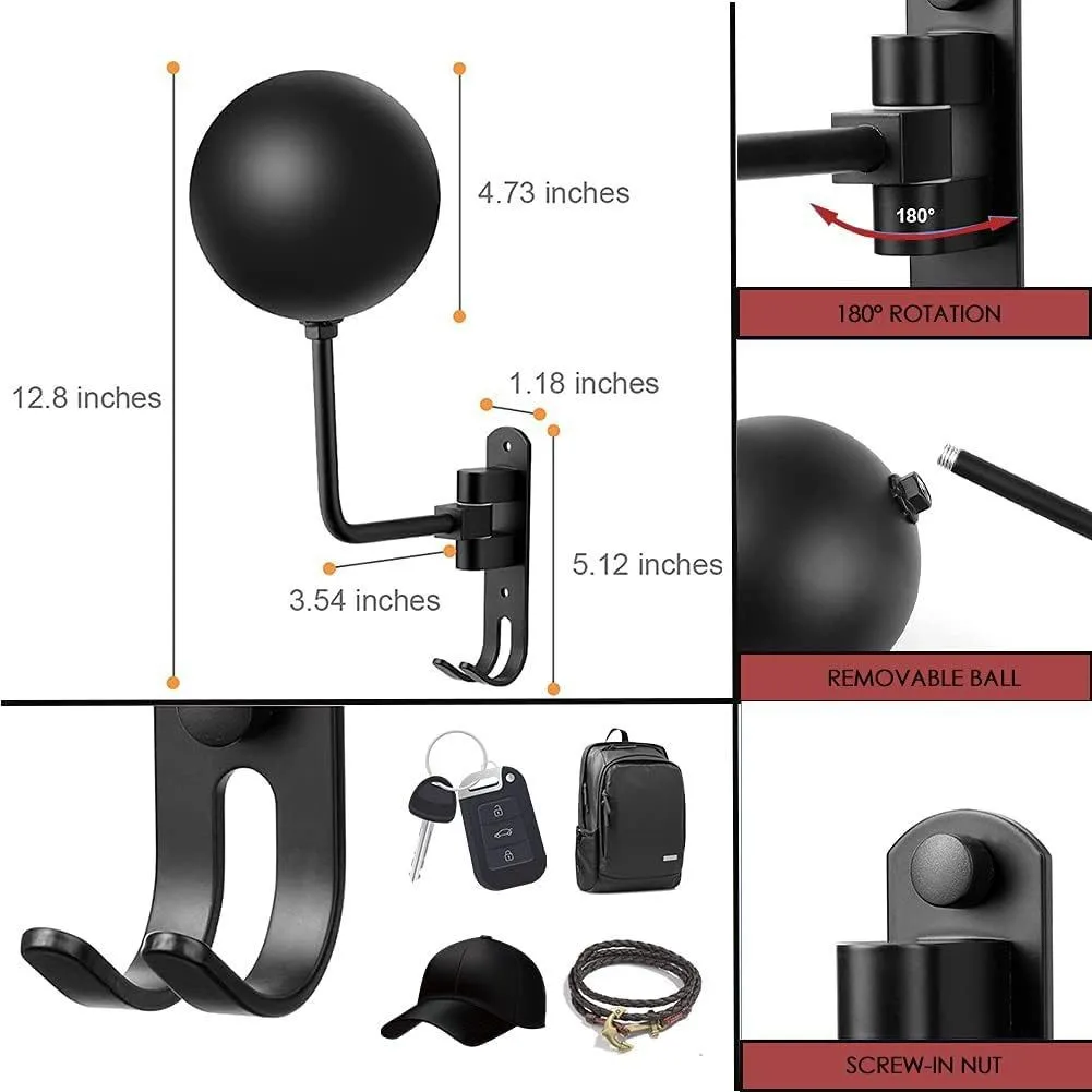 

Helmet Hanger Wall Mount 180° Swivel Helmet Holder for Motorcycle Bike Racing Outerwear Sports Gear