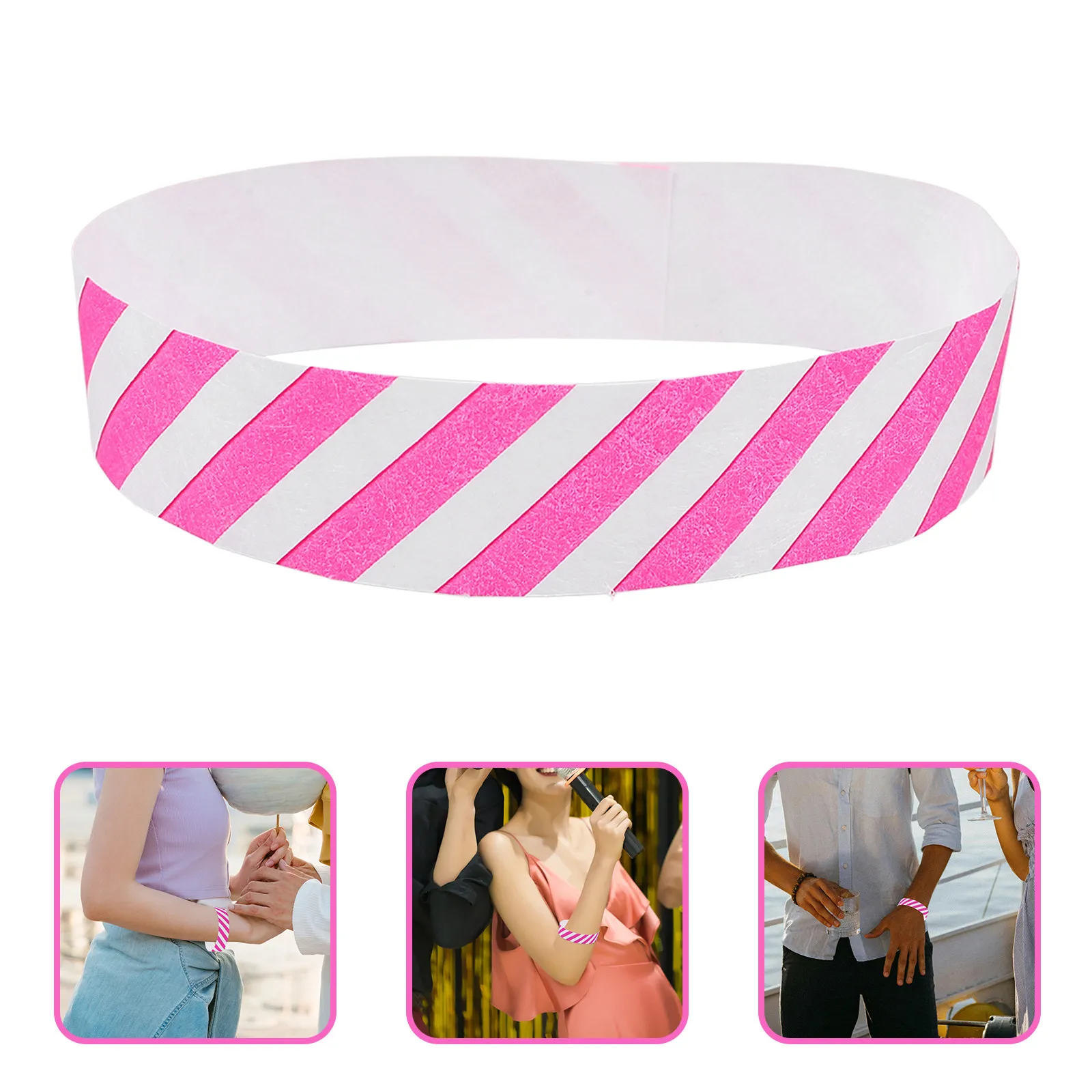 100Pcs Disposable Paper Wristbands Comfortable All-Day Wear for Neon Parties Concerts Festivals Amusement Parks Events Gathering
