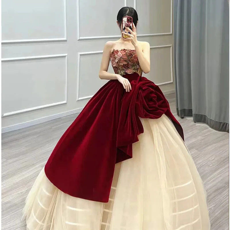 

Платье Der Rosenkavalier Toast: вечернее платье-бюстье для помолвки, легкое роскошное эксклюзивное свадебное платье премиум-класса, весна