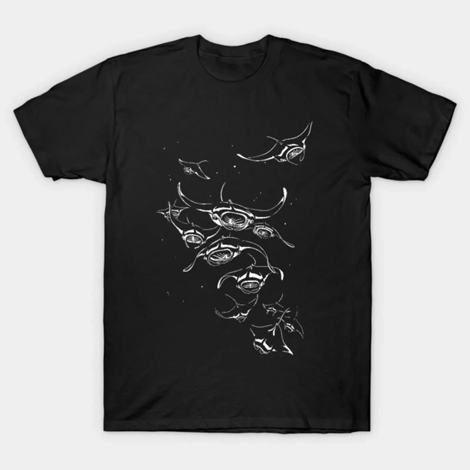 Manta Rays Landing T-Shirt im Vintage-Stil, gewaschen, dehnbar, weich, lässig, bequem, grafische Mode, atmungsaktive Streetwear