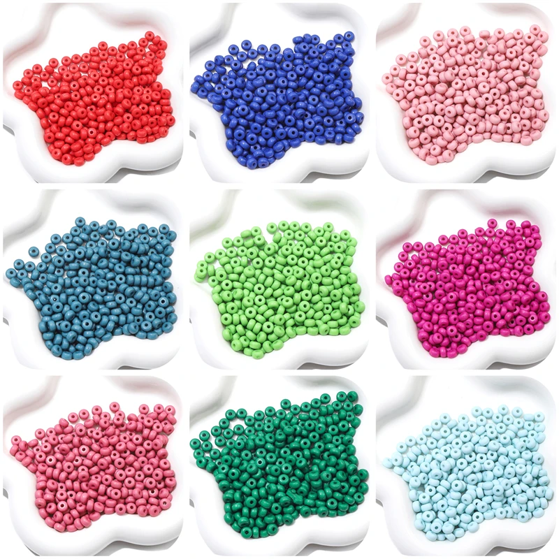 100pcs 7x4mm Colorful Acrylic Flat Round Loose Spacer Beads for Necklace Bracelet DIY Jewelry Craft Making Accessories