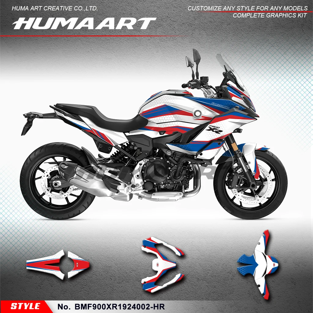 HUMAART Custom Motorcycle Graphics Vinyl Deco Stickers Full Kit for BMW F900XR 2019 2020 2021 2022 2023 2024, BMF900XR1924002-HR