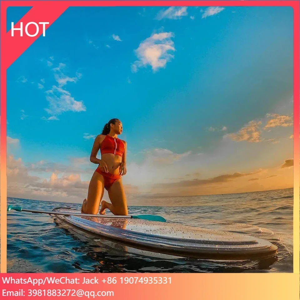 Best Selling Transparent Paddle Board SUP Clear Stand up Paddle Board Transparent SUP Surfing Paddle Board