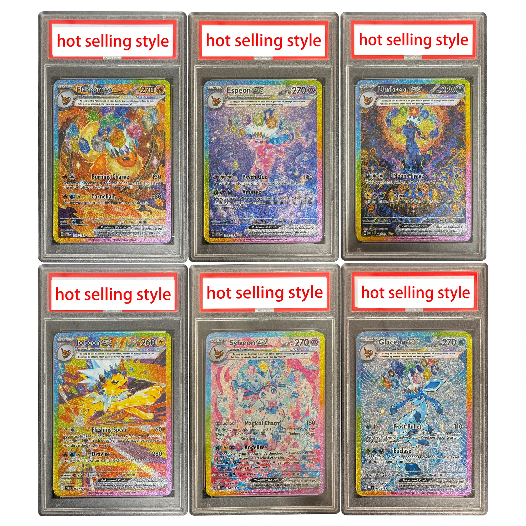 Diy Ptcg Umbreon Sv8A Рейтинг Коллекционная карта Копия версии Классическая преломляющая марля Flash Eeveelution Аниме-карта Подарочная игрушка
