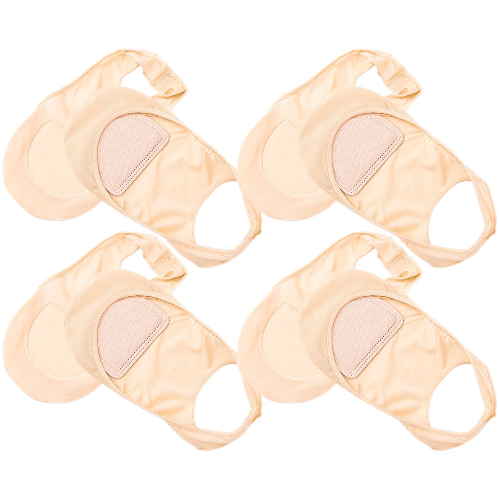 

4pcs 4 Pairs Half Socks Forefoot Invisible Lightweight Women Cushion Summer Wear Heel Sling Nylon Durability Comfort