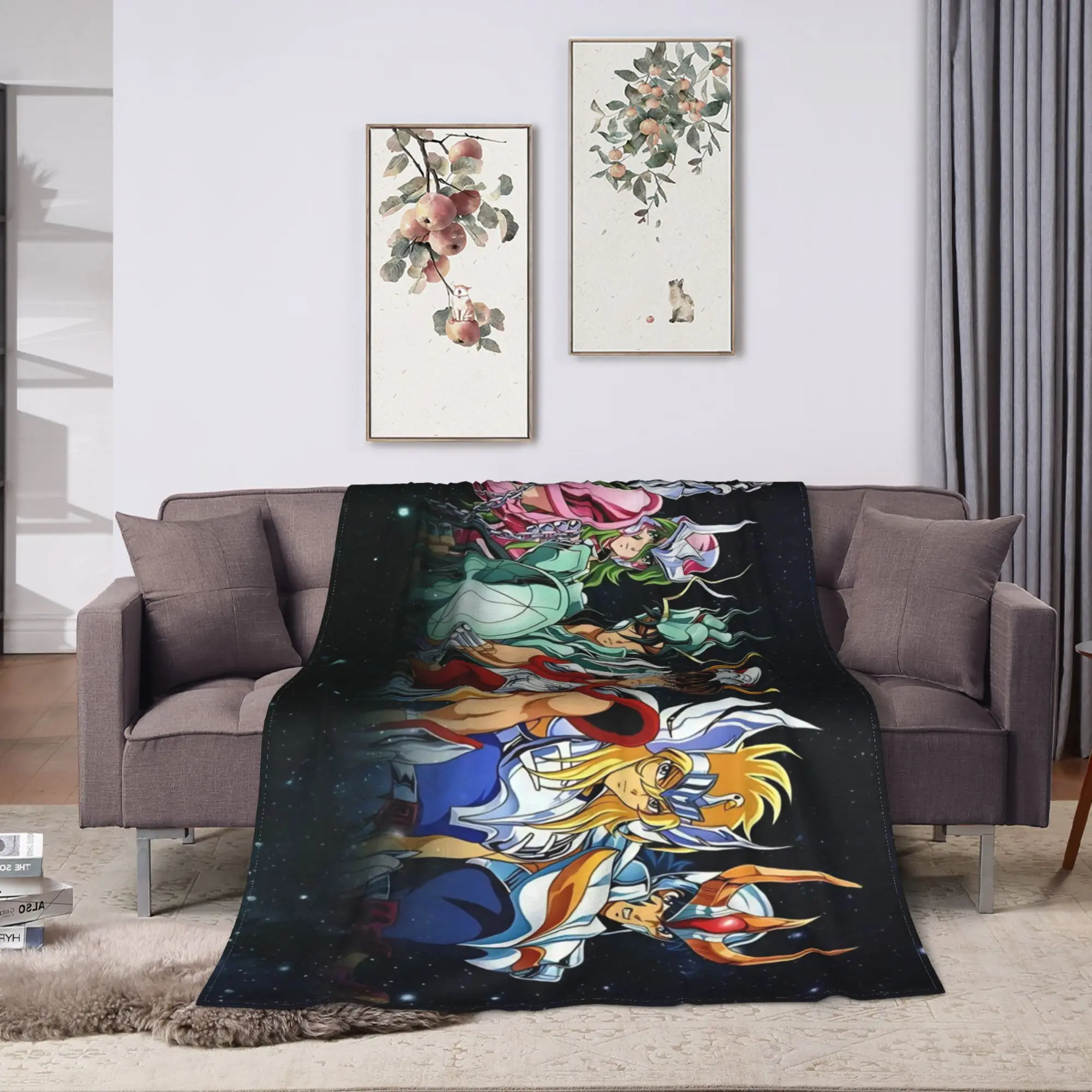 Saint Seiya Gold Saint Blanket Quality Soft Warm  Bedding Throws Winter Travel Office Couch Chair Comfortable Bedspread