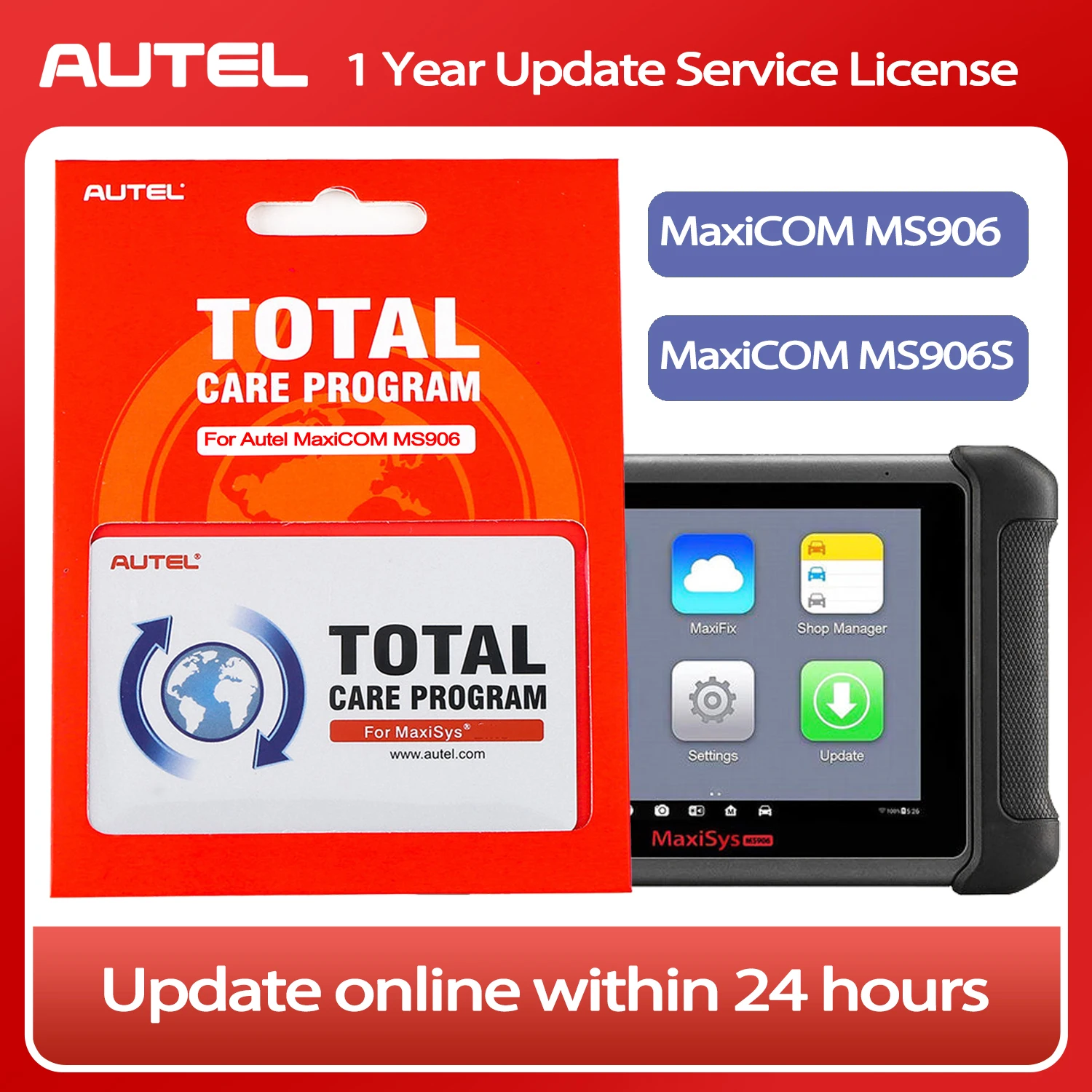 Autel MaxiCOM MS906 1 Year Annual Subscription Software Upgrade  (Total Care Program)Fast Update Online Within 24 hours