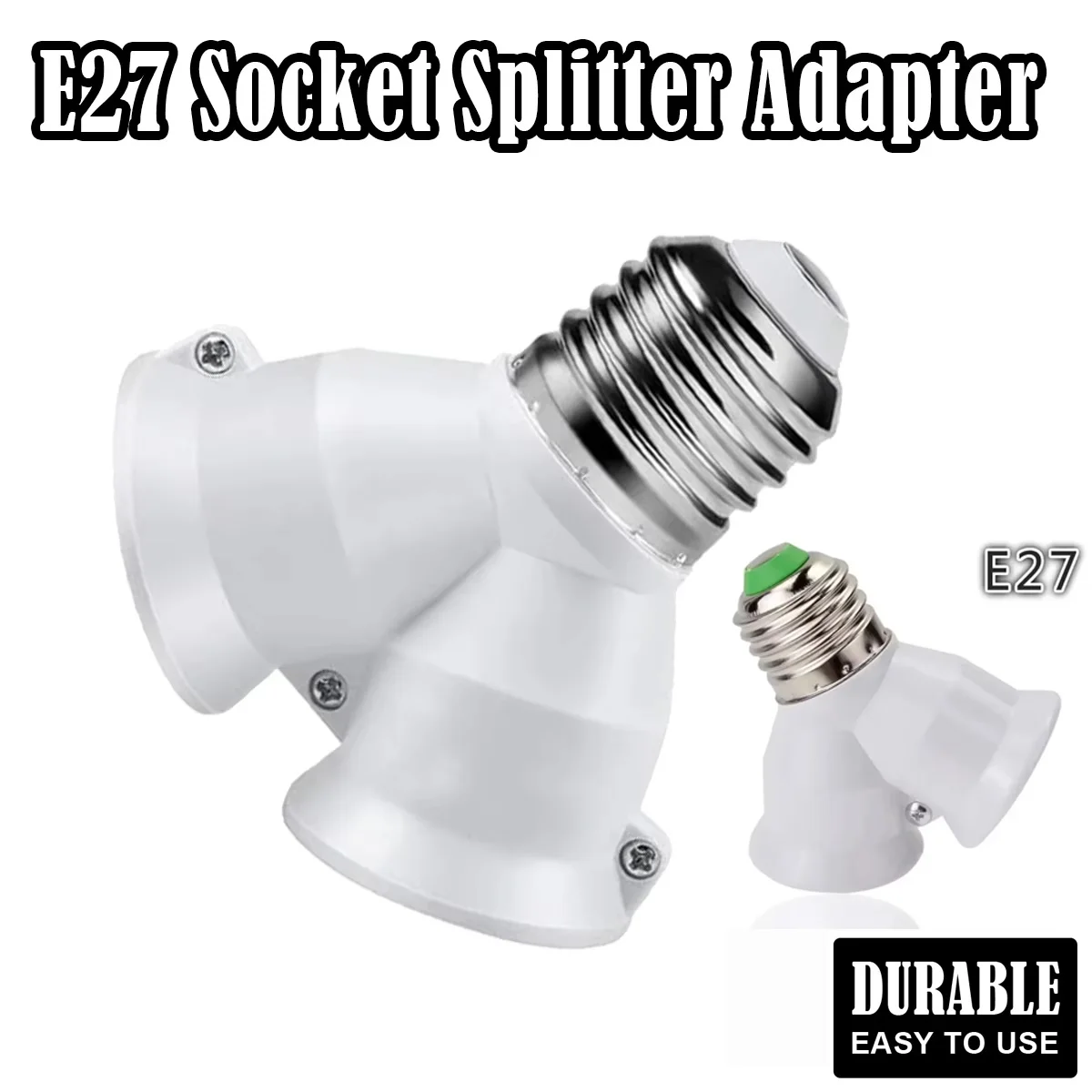 

1-5X Universal E27 to 2E27 Screw Lamp Base Socket PBT to 2E27 LED Light Bulbs Adaptor Extend Holder Lighting Converter Wholesale