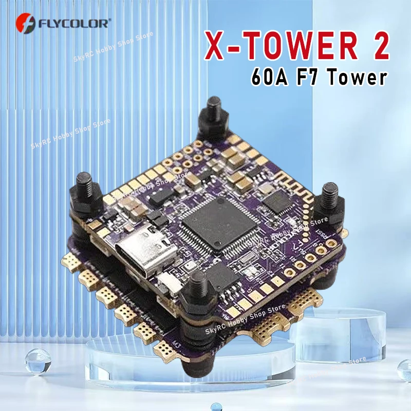 

FLYCOLOR X-TOWER 2 F7 60A 4 in 1 ESC Flying Tower/Stack FPV Bluetooth to Adjust Parameters LED Flight Control