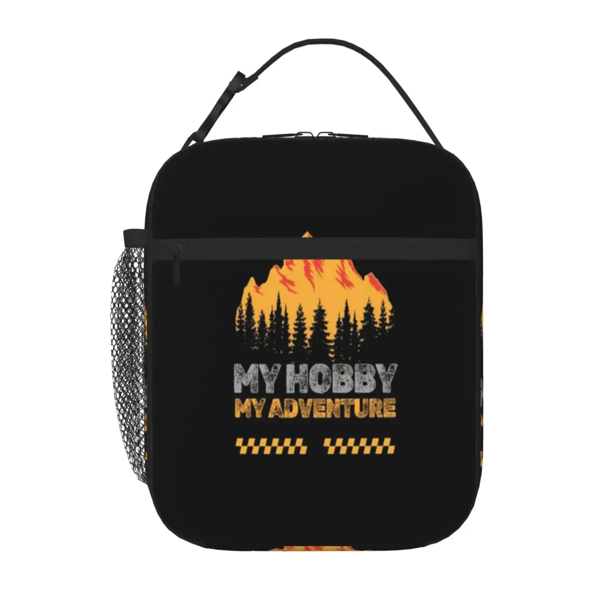 Hot Sale My Hobby My Adventure Mountain Nature Hiking Retro Vintage Design Minimalist Student Lunch Bag Office Break Cooler Tote