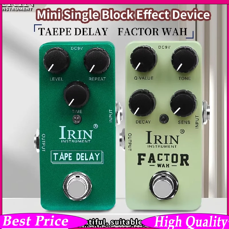 

Педаль эффектов для электрогитары IRIN APE DELAY FACTOR WAH: Эхо + динамический звук Wow, True Bypass, аксессуары для гитары