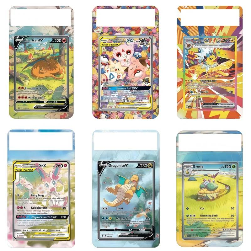 Display de Arte Anime para Pokémon Jolteon Glaceon Charizard, Arte de Expansão de Jogo de Anime, Presente para Fãs, Estojo Protetor de Acrílico, Chaveiro, Sem Invólucro