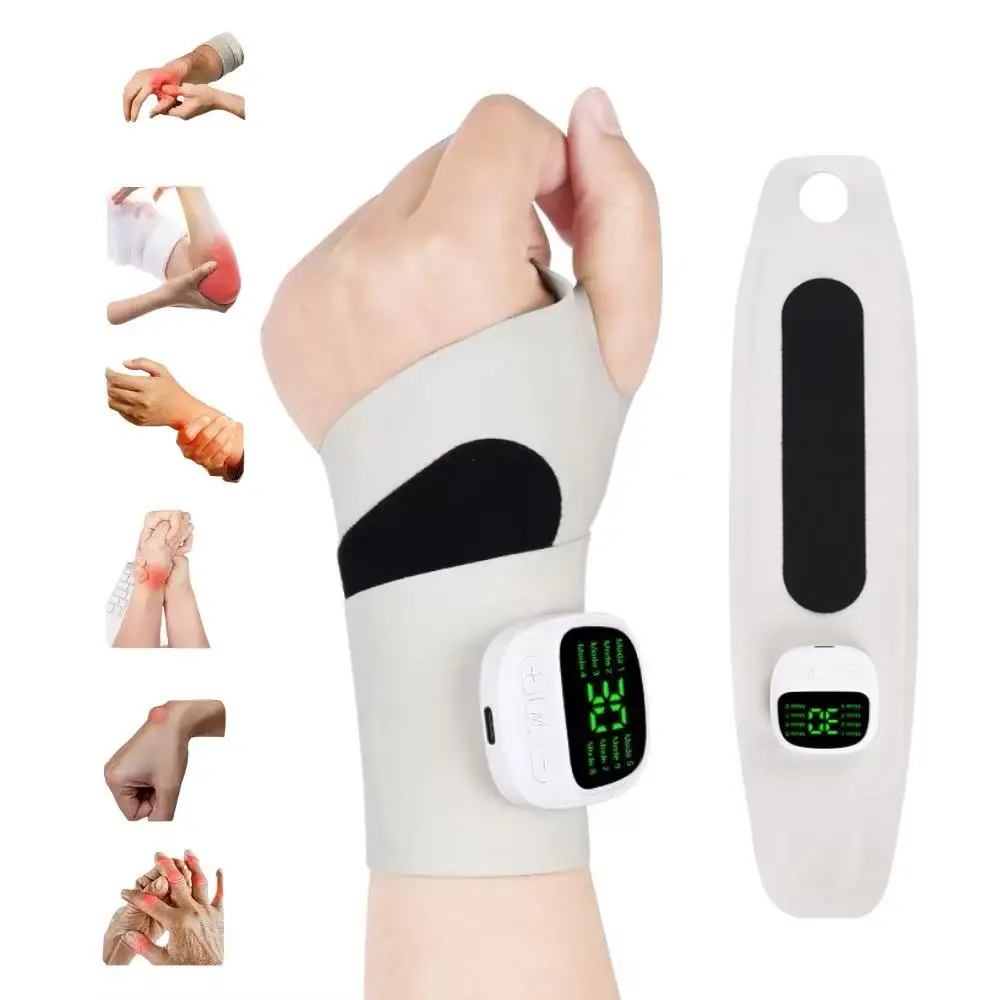 

Беспроводной электрический массажер для запястья, перезаряжаемый через USB, вибрационная терапия при теносиновитах, облегчение запястного туннеля, уменьшение усталости