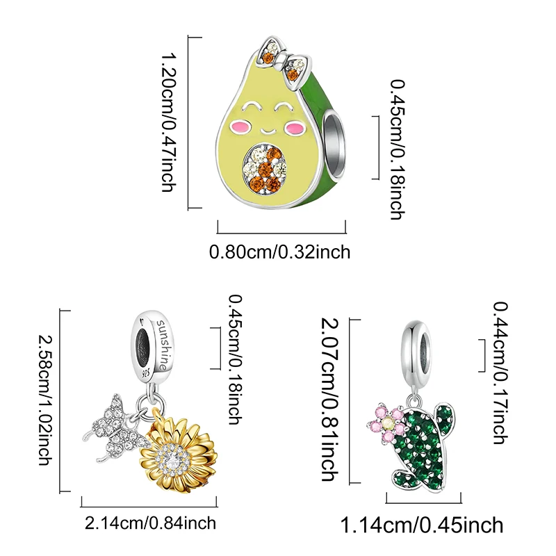 925 Sterling Silver Personalized Fashion Plant Flower Fit Diy Charms Beads  Necklace Making Gift Of High Quality Fine Jewelry