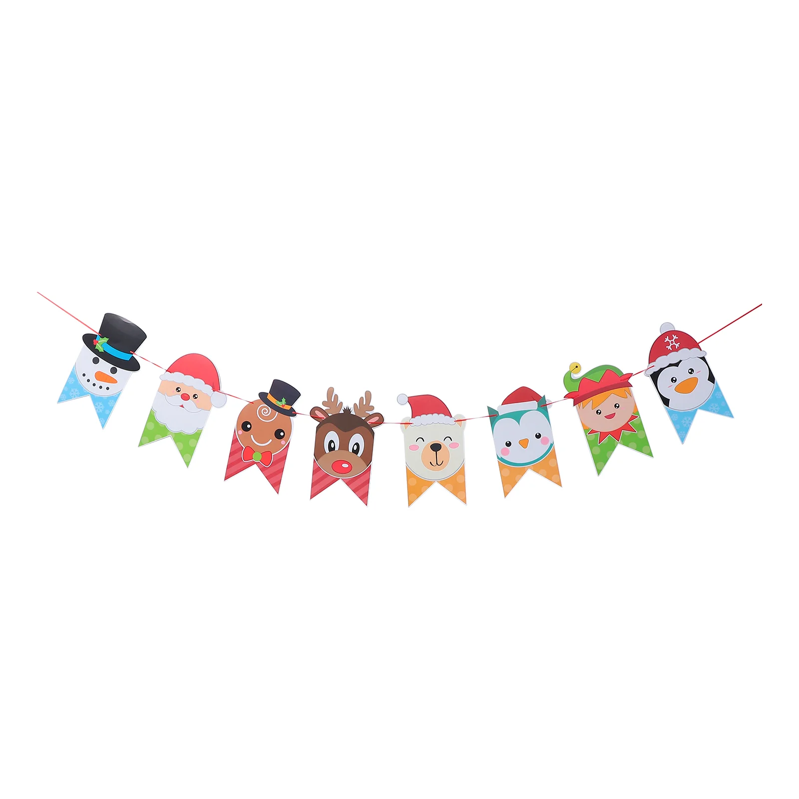 

Beach Christmas Decorations Santa Claus Hanging Bunting Lights Pendant Paper Banner Background