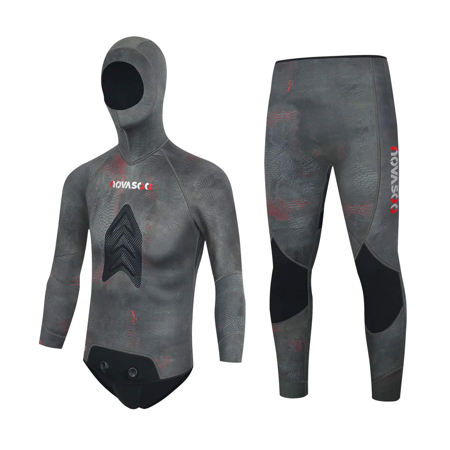 Men's 3MM Wetsuit  Camouflage Neoprene Spearfishing Diving Suit 2pcs Set for Hunting And Scuba Dive