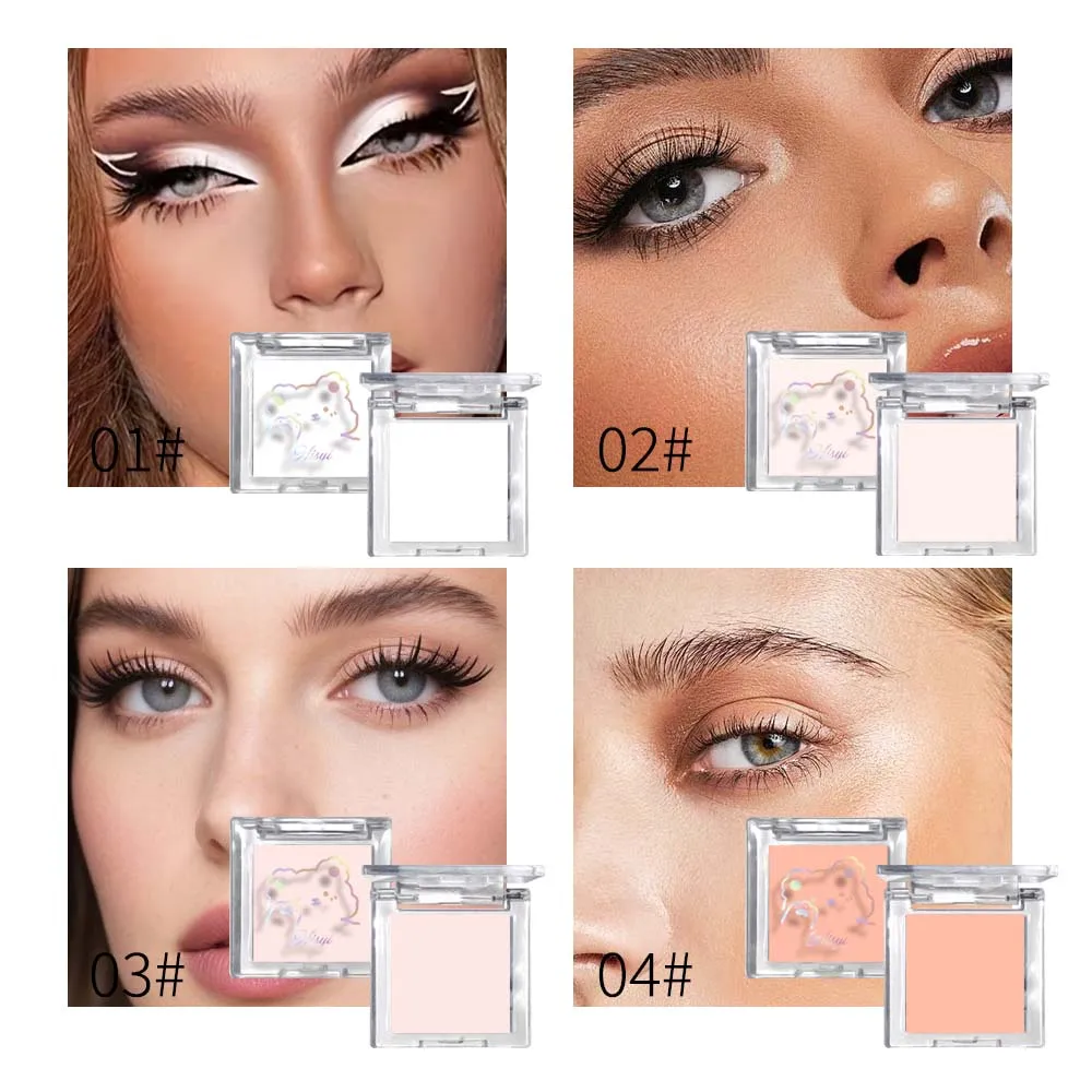 Langdurige matte highlights met oogschaduwbakje - Glanzende glitter voor natuurlijke contouren van alle huidtinten, oranje en wit