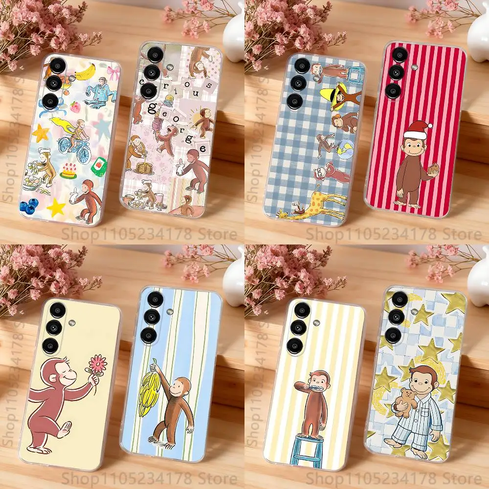 

Mokey C-Curious G-Georges Shockproof Clear Case For Samsung Galaxy S30,S25,S24,S23,S20,S21,S22,S10,5G,FE,lite,PIus Cover