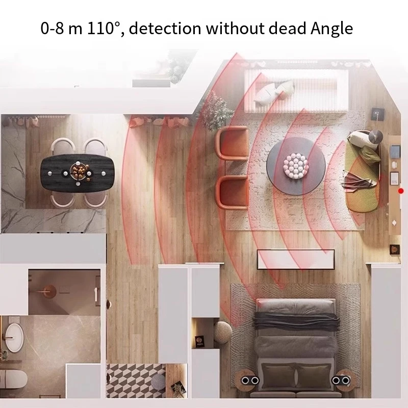 スマートモーションセンサー、WiFiワイヤレスセキュリティアラーム、無料アプリアラート付きホームセキュリティPIRモーション検知器、音と光アラーム