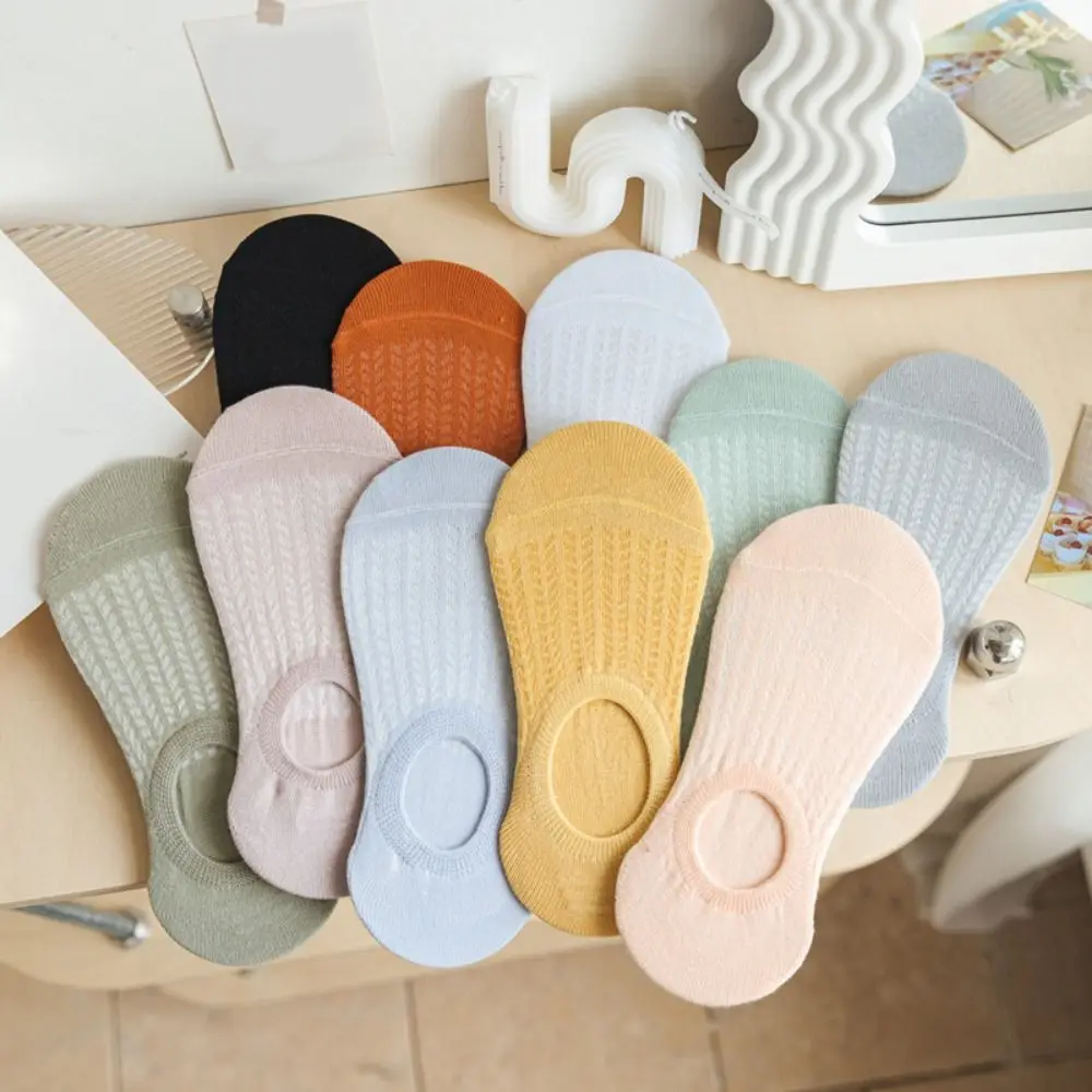 10Pairs شبكة مطاطية غير مرئية قارب الجوارب عدم الانزلاق رقيقة قصيرة الكاحل الجوارب تنفس العرق ماصة الجوارب القصيرة النساء #3