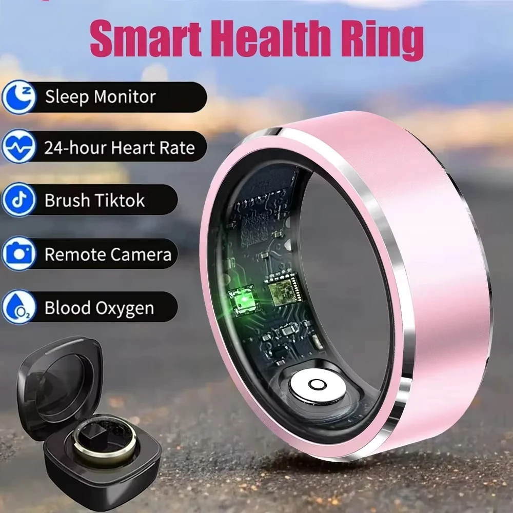 R5 Smart Ring Frequenza cardiaca Pressione sanguigna Ossigeno nel sangue Monitor del sonno Anello intelligente impermeabile Modalità multi-sport Android IOS