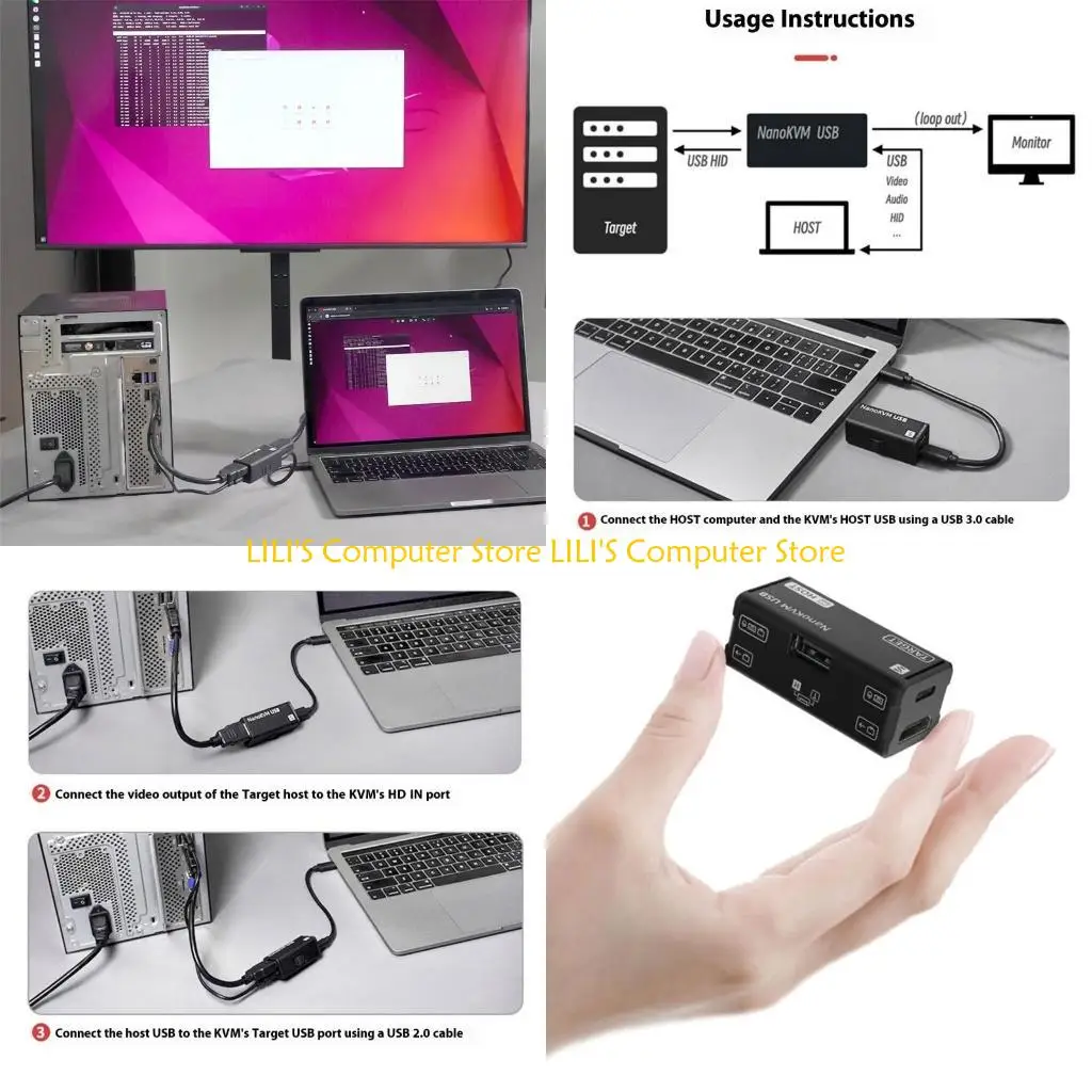 A52B Controle Remoto Modulação 4K30fps Loopback Controle Remoto Teclado Virtual Mouse Base Web Fácil Operação