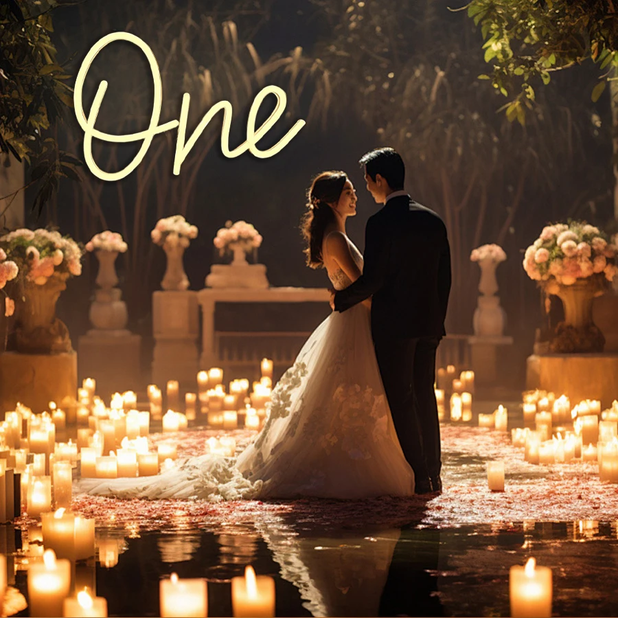 علامة نيون واحدة، مصنوعة يدويًا مع حروف LED بيضاء دافئة، تستخدم في غرفة النوم والمنزل والذكرى السنوية وعيد الحب لافتات الديكور الفنية.