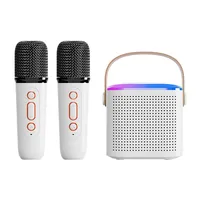 Y1 Karaoke Machine Portable Bluetooth 5.3 Speaker 2 Wireless Microphones LED Music Rhythm Light Home Family Singing Machine