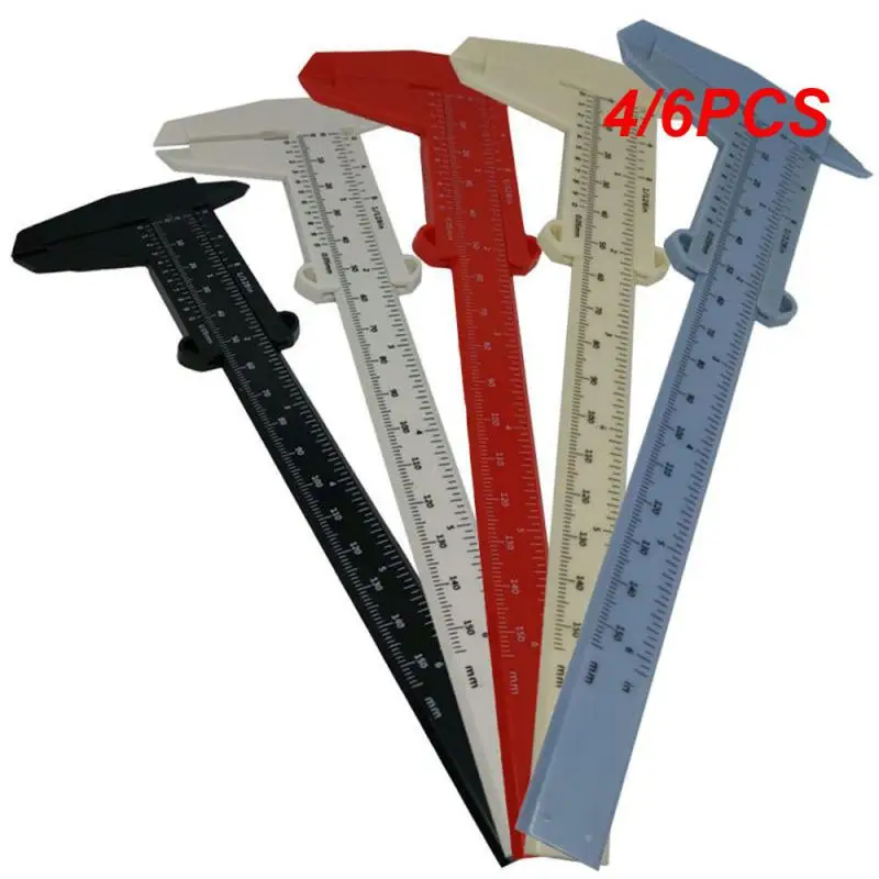 4/6PCS Students Accurate Measurement Durable Portable Trending Easy-to-use Top Choice Versatile Plastic Caliper For Students