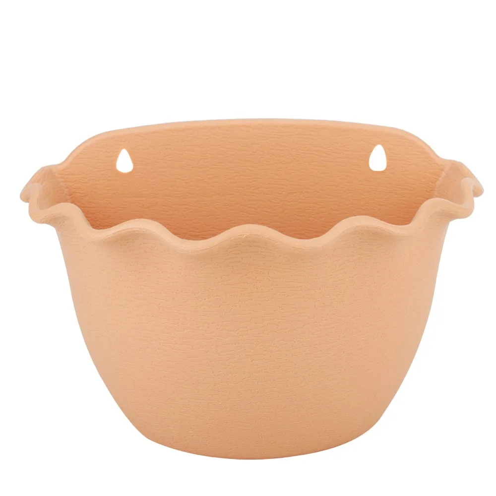Practical Plastic Hanging Plant Pot Compact Storage Function Wall Mounted Planter Space-Saving Beige Plant Pot Holder