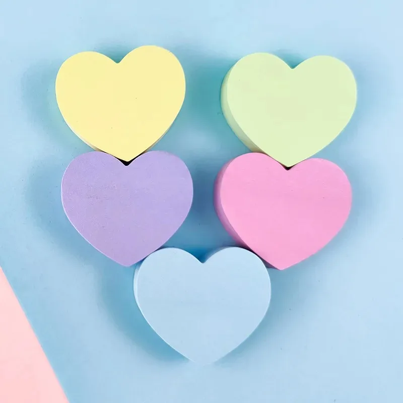 120 Sheets Heart Sticky Notes Notepad Self Sticky Note Pads Notebook Planner Sticker for Office School Stationery Accessories