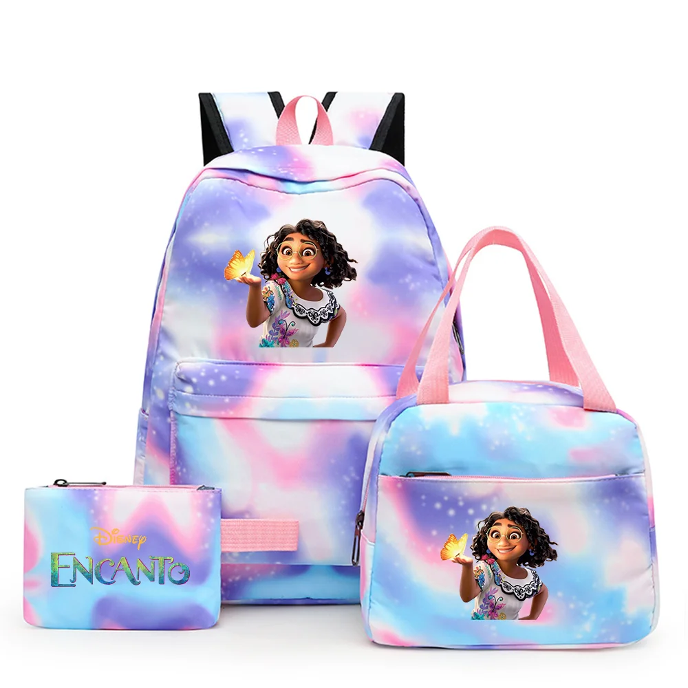 3pcs Disney Encanto Colorful Backpack with Lunch Bag Rucksack Casual School Bags for Boys Girls Student Sets