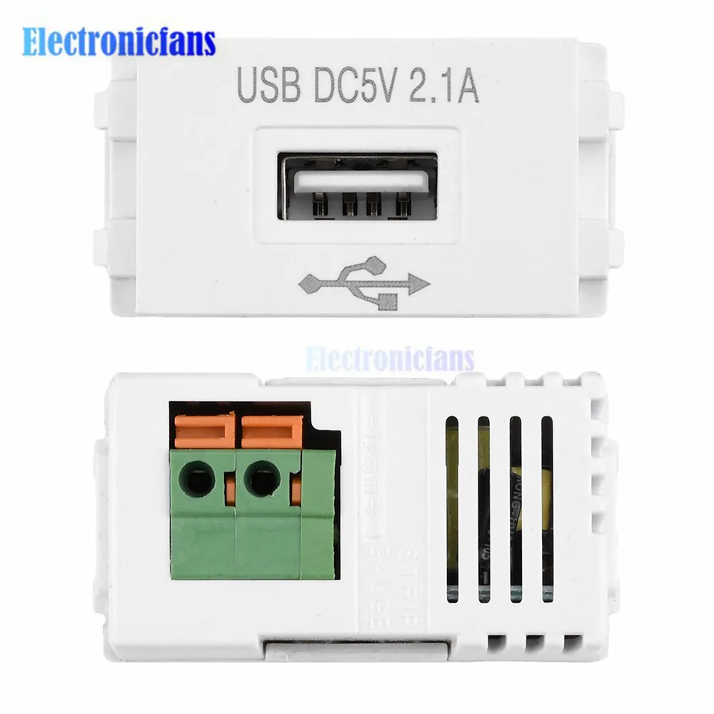 Type 128 USB Power Module 220V Socket 5V2.1A Mobile Phone Charging Module Switching Adapter