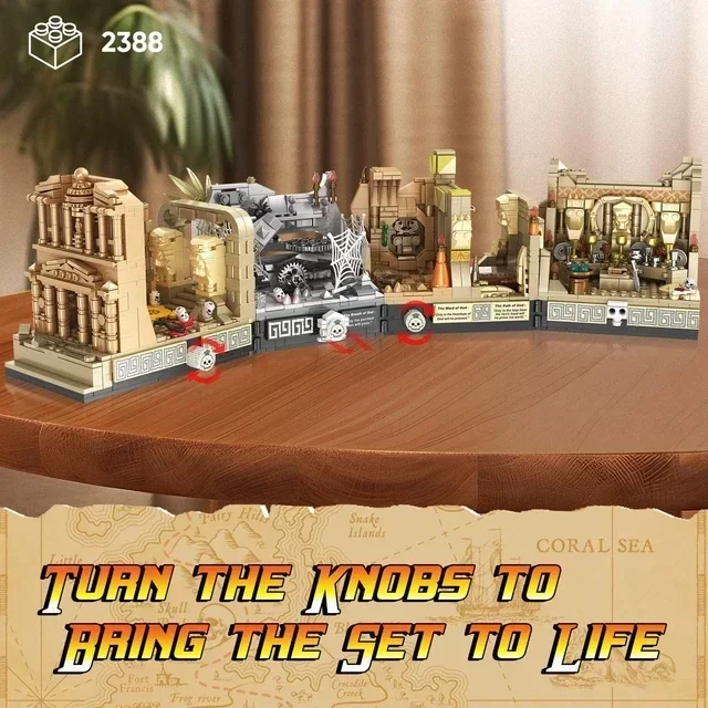 2024 New Movie Indiana Jones Tomb Adventure Building Blocks Raiders Of The Lost Ark Scenes DIY Model Building Blocks Kid Toys